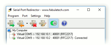 Let your serial applications operate via TCP/IP networks good Screen Shot