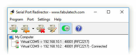 Let your serial applications operate via TCP/IP networks