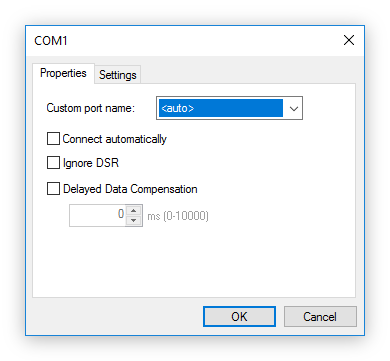 Serial port properties