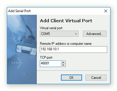 Add Virtual Serial Port