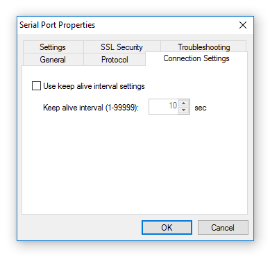 Serial Port Redirector - Connection Settings