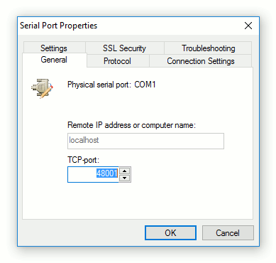 Serial Port Redirector - General Settings